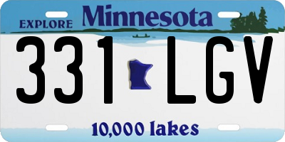 MN license plate 331LGV