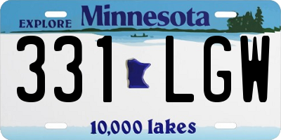 MN license plate 331LGW