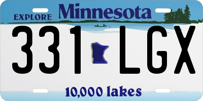 MN license plate 331LGX