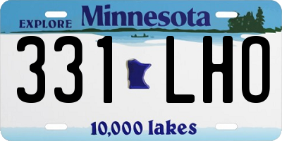 MN license plate 331LHO