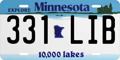 MN license plate 331LIB