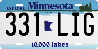 MN license plate 331LIG