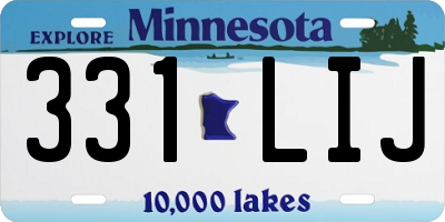 MN license plate 331LIJ
