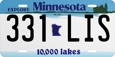 MN license plate 331LIS