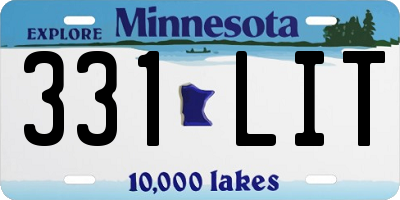 MN license plate 331LIT
