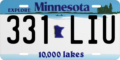 MN license plate 331LIU