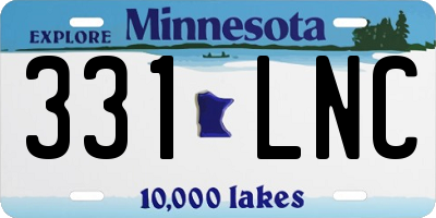 MN license plate 331LNC