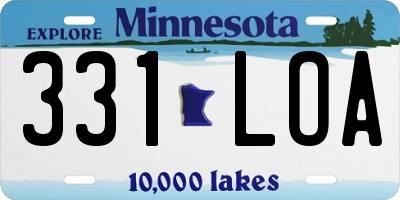 MN license plate 331LOA