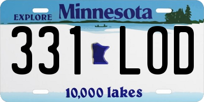MN license plate 331LOD