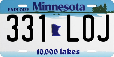 MN license plate 331LOJ