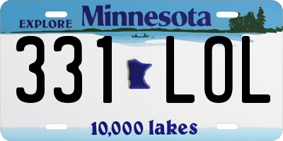 MN license plate 331LOL