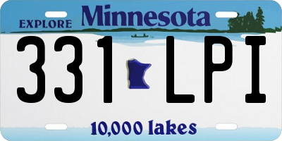 MN license plate 331LPI