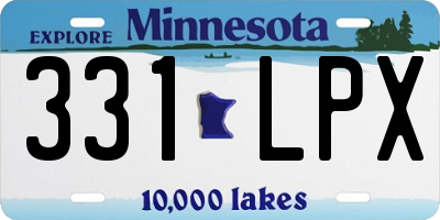 MN license plate 331LPX