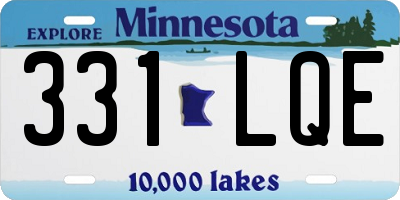 MN license plate 331LQE