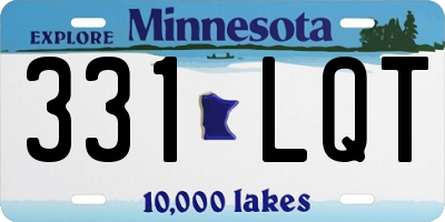 MN license plate 331LQT