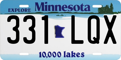 MN license plate 331LQX