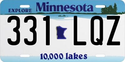 MN license plate 331LQZ
