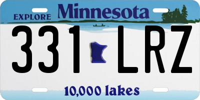 MN license plate 331LRZ