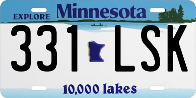 MN license plate 331LSK