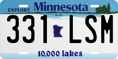 MN license plate 331LSM