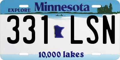 MN license plate 331LSN