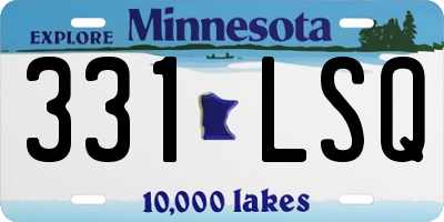 MN license plate 331LSQ