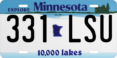 MN license plate 331LSU