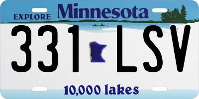 MN license plate 331LSV