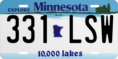 MN license plate 331LSW