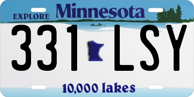 MN license plate 331LSY