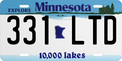 MN license plate 331LTD