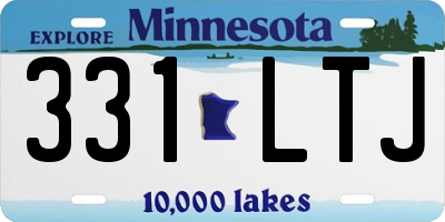 MN license plate 331LTJ