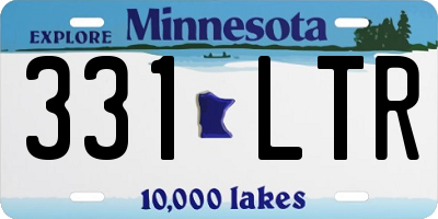 MN license plate 331LTR