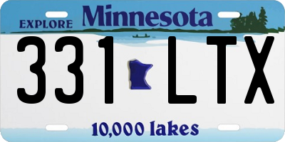MN license plate 331LTX