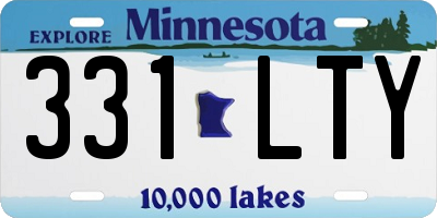 MN license plate 331LTY