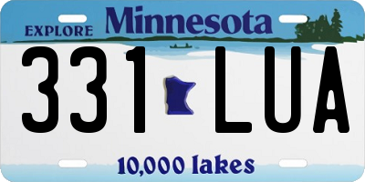 MN license plate 331LUA