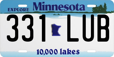 MN license plate 331LUB