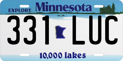 MN license plate 331LUC