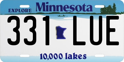 MN license plate 331LUE