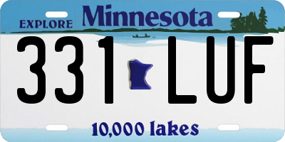 MN license plate 331LUF