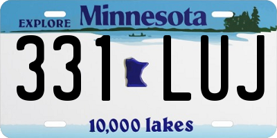 MN license plate 331LUJ