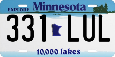 MN license plate 331LUL
