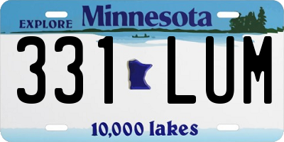 MN license plate 331LUM