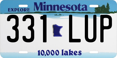 MN license plate 331LUP