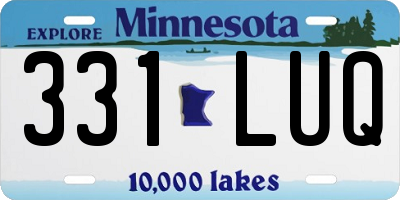 MN license plate 331LUQ