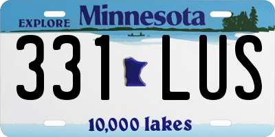 MN license plate 331LUS