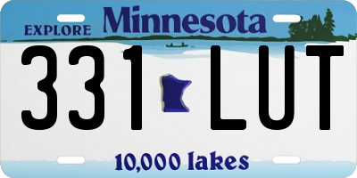 MN license plate 331LUT