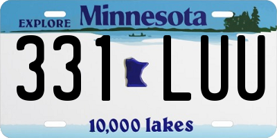 MN license plate 331LUU