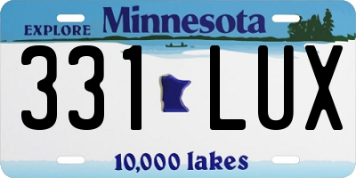 MN license plate 331LUX