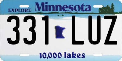 MN license plate 331LUZ